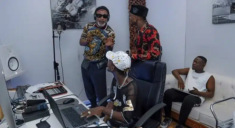 Diamond Claps Back at Critics with Koffi Olomide Studio Teaser
